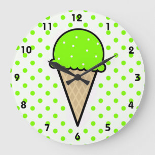 Chartreuse, Neon Green Ice Cone Grote Klok