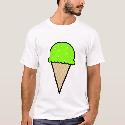 Chartreuse, Neon Green Ice Cream Cone T-shirt (Voorkant)