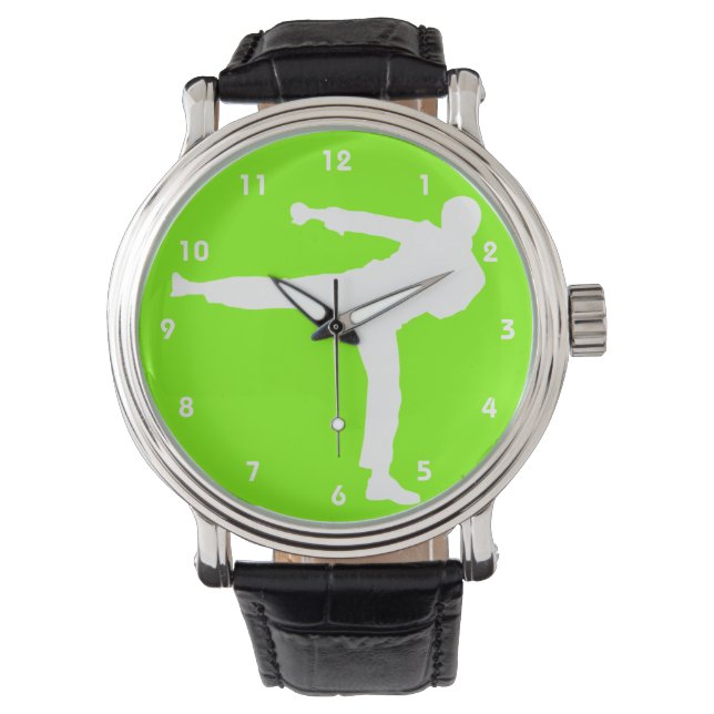 Chartreuse, Neon Green Martial Arts Horloge (Voorkant)
