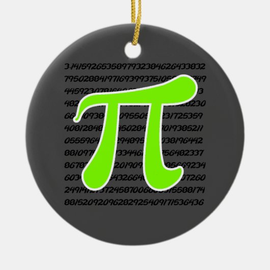 Chartreuse, Neon Green Pi symbool Keramisch Ornament (Voorkant)