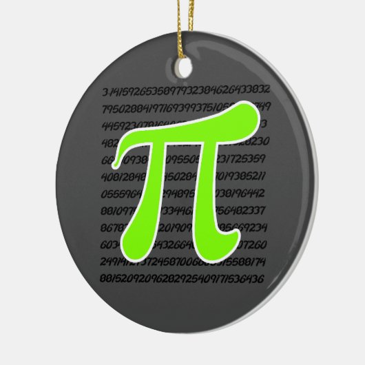 Chartreuse, Neon Green Pi symbool Keramisch Ornament (Links)