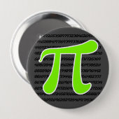 Chartreuse, Neon Green Pi symbool Ronde Button 4,0 Cm (Voorkant /achterkant)