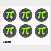 Chartreuse, Neon Green Pi symbool Ronde Sticker (Vel)