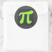 Chartreuse, Neon Green Pi symbool Ronde Sticker (Tas)