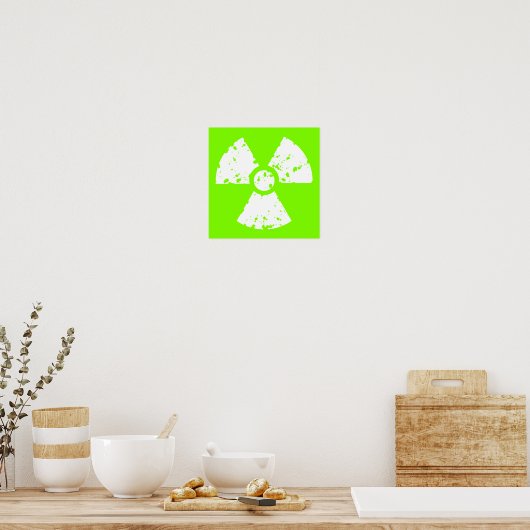 Chartreuse, Neon Green Radioactive Symbool Poster (Keuken)