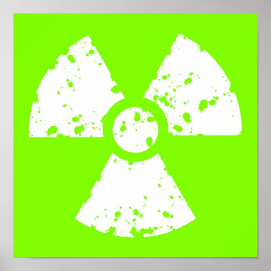 Chartreuse, Neon Green Radioactive Symbool Poster (Voorkant)