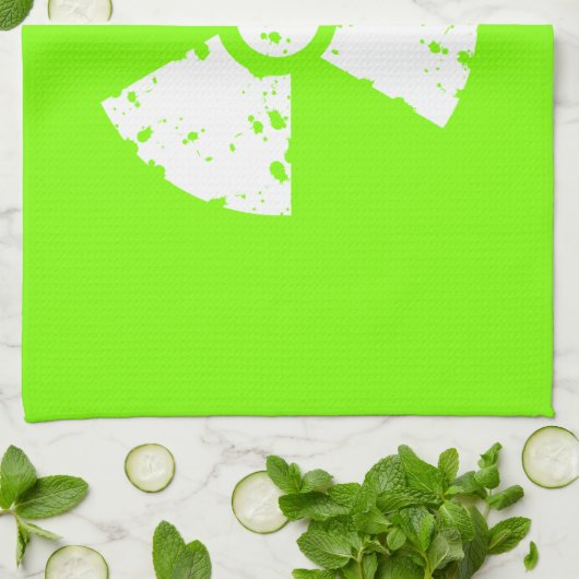 Chartreuse, Neon Green Radioactive Symbool Theedoek (Gevouwen)