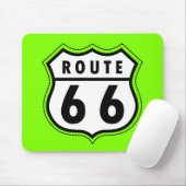 Chartreuse, Neon Green Route 66 verkeersbord Muismat (Met muis)