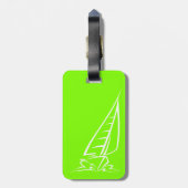 Chartreuse, Neon Green Sailing Bagagelabel (Achterkant verticaal)
