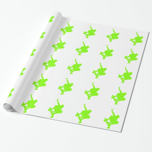 Chartreuse, Neon Green Skater Cadeaupapier (Uitgerold)