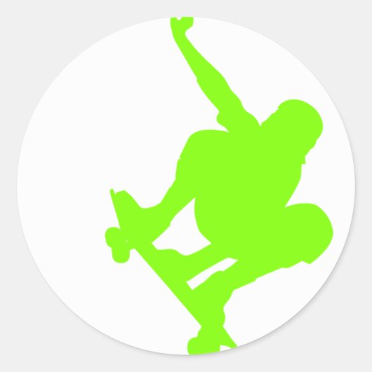Chartreuse, Neon Green Skater Ronde Sticker (Voorkant)