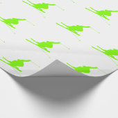 Chartreuse, Neon Green Sneeuwskiën Cadeaupapier (Hoek)
