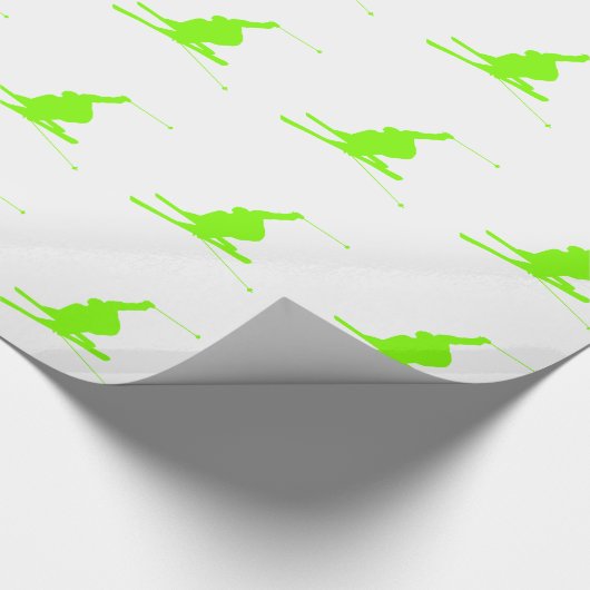 Chartreuse, Neon Green Sneeuwskiën Cadeaupapier (Hoek)