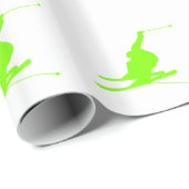 Chartreuse, Neon Green Sneeuwskiën Cadeaupapier (Rol Hoek)