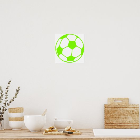 Chartreuse, Neon Green Voetbal Poster (Keuken)