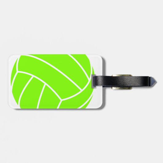 Chartreuse, Neon Green Volleyball Bagagelabel (Achterkant horizontaal)