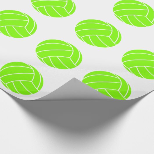 Chartreuse, Neon Green Volleyball Cadeaupapier (Hoek)