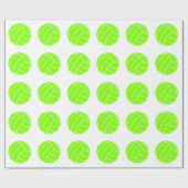 Chartreuse, Neon Green Volleyball Cadeaupapier (Vlak)