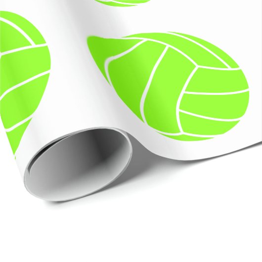 Chartreuse, Neon Green Volleyball Cadeaupapier (Rol Hoek)