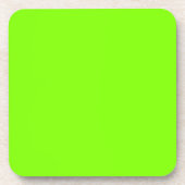 Chartreuse/Neon Groen 7FFF00 Kleur & Afbeelding Op Bier Onderzetter (Voorkant)