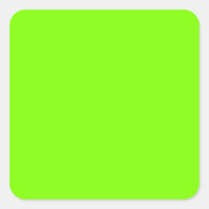 Chartreuse/Neon Groen 7FFF00 Kleur & Afbeelding Op Vierkante Sticker