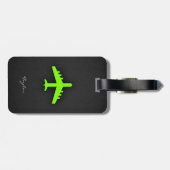 Chartreuse, Neon Groen Vliegtuig Bagagelabel (Achterkant horizontaal)