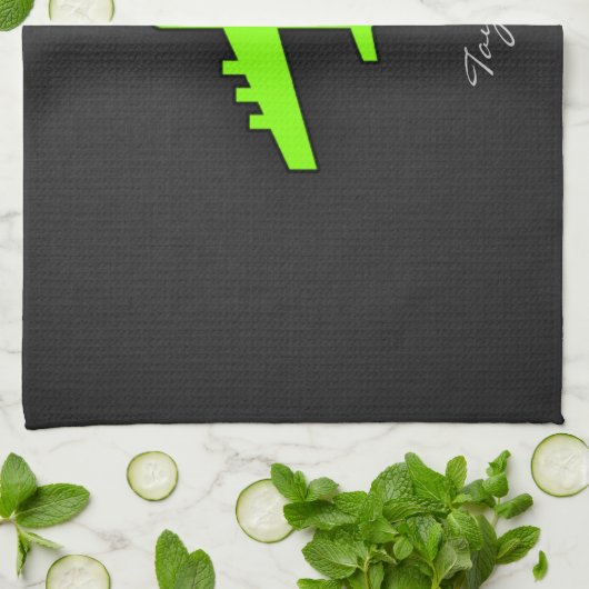 Chartreuse, Neon Groen Vliegtuig Theedoek (Gevouwen)