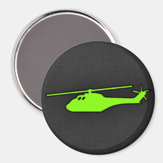 Chartreuse, Neon Groene Helikopter Magneet (Voorkant / Achterkant)