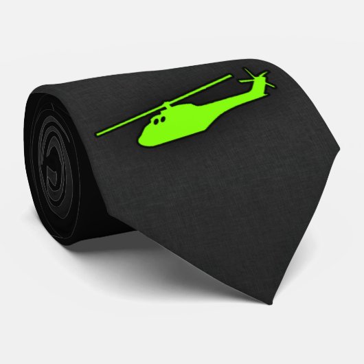 Chartreuse, Neon Groene Helikopter Stropdas (Opgerold)