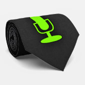 Chartreuse, Neon groene microfoon Stropdas (Opgerold)