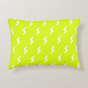 Chartreuse, neongroen, wit schroefdop accent kussen