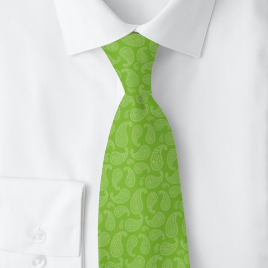 Chartreuse Paisley Stropdas