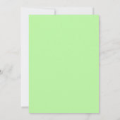 Chartreuse Pastel Bloem Bruiloft Kaart (Achterkant)