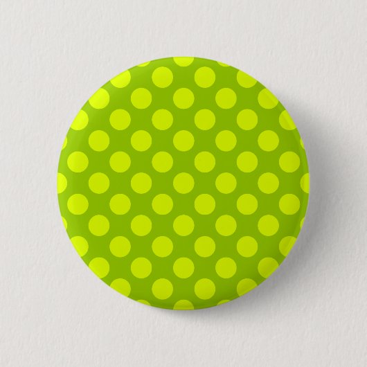 Chartreuse polka stippen ronde button 5,7 cm (Voorkant)