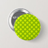 Chartreuse polka stippen ronde button 5,7 cm (Voorkant /achterkant)