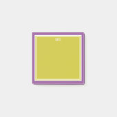 Chartreuse Purple Borders Monogrammed Post-it® Notes (Voorkant)