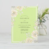Chartreuse Roze Waterverf Trouwfeest Kaart (Staand voorkant)