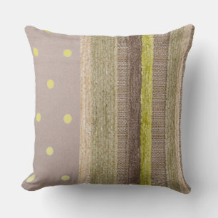 Chartreuse Stripe en Polka Dot Sierkussen