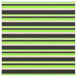 Chartreuse, Tan & Black Lines Stof