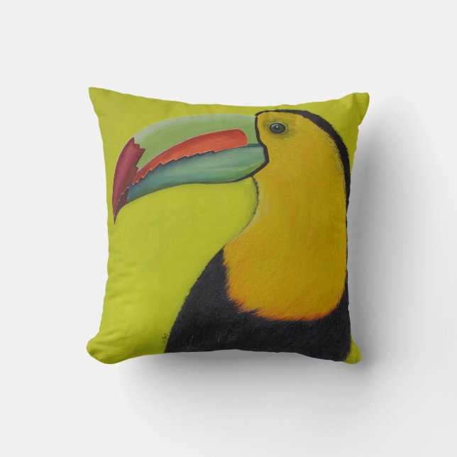 Chartreuse Toucan door GG Kussen (Voorkant)