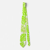 Chartreuse tropical monstera en palmbladeren stropdas (Voorkant)