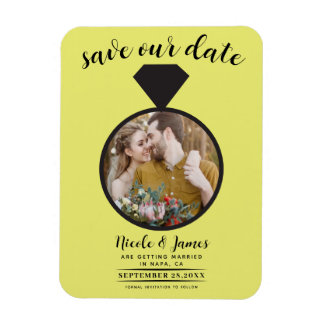 Chartreuse Trouwring Foto Save the Date Magneet