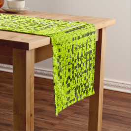 Chartreuse Tweed Korte Tafelloper