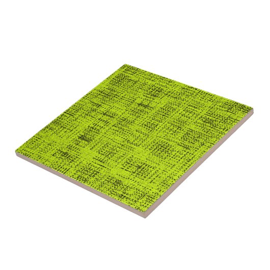 Chartreuse Tweed Tegeltje (Zijkant)