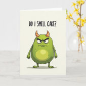 Chartreuse Verjaardagskaart Creatuur Kaart (Gele Bloem)