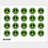 Chartreuse Vredessymbool Ronde Sticker (Vel)