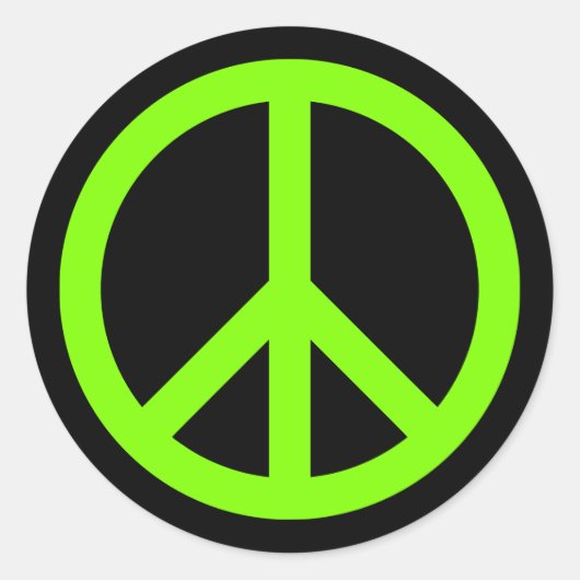 Chartreuse Vredessymbool Ronde Sticker (Voorkant)