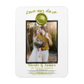 Chartreuse Wax Seal Foto Bruiloft Save the Date Magneet (Verticaal)