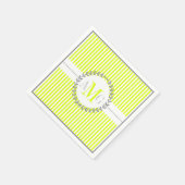 Chartreuse, wit gestreept patroon bruiloft servet (Hoek)