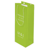 Chartreuse wit monogram bruiloft dank u wijn cadeautas (Voorkant Gekanteld)